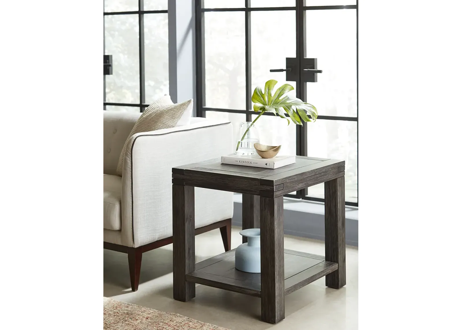 Meadow Solid Wood End Table in Graphite