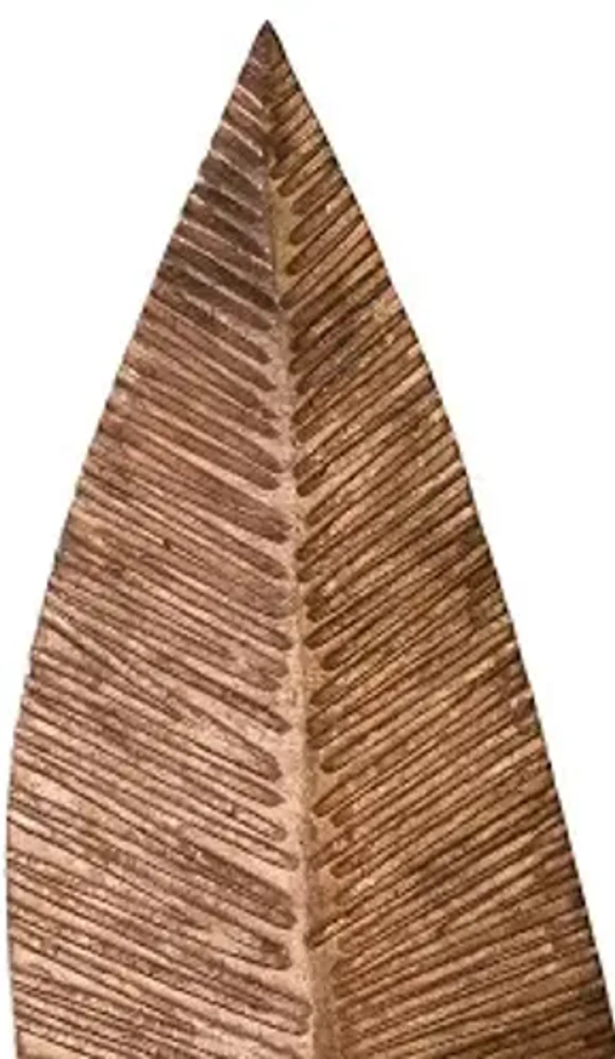 carved leaf on stand, copper leaf, md