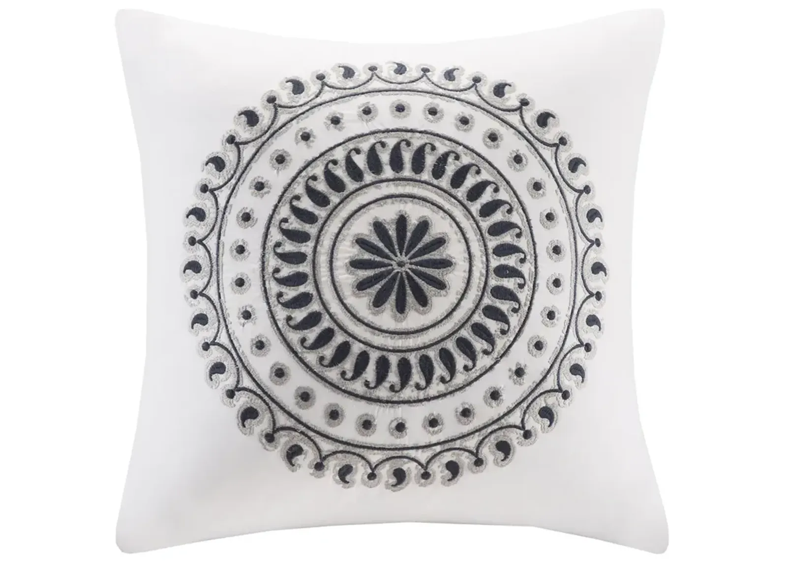 INK+IVY Fleur Navy Embroidered Square Pillow