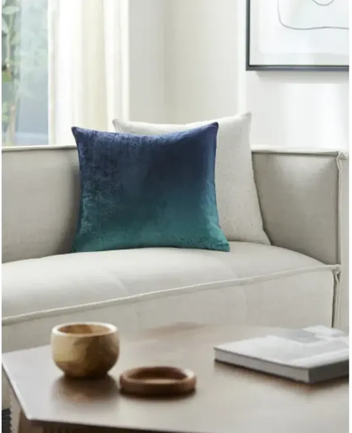 Theodosia TOD-001 22"L x 22"W Accent Pillow  - Down Insert