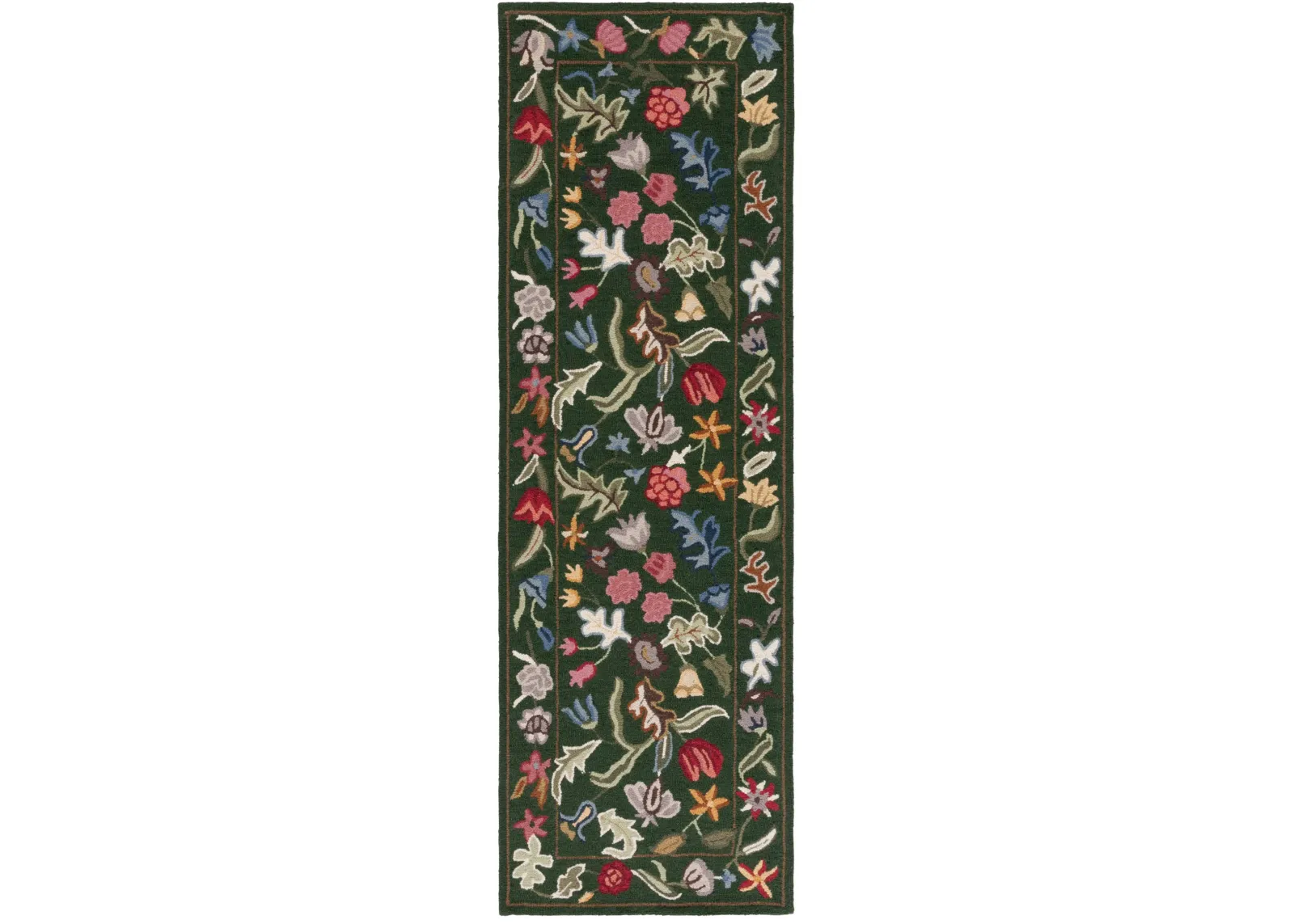 HK335 GREEN  2'-6' x 8' Runner Rug