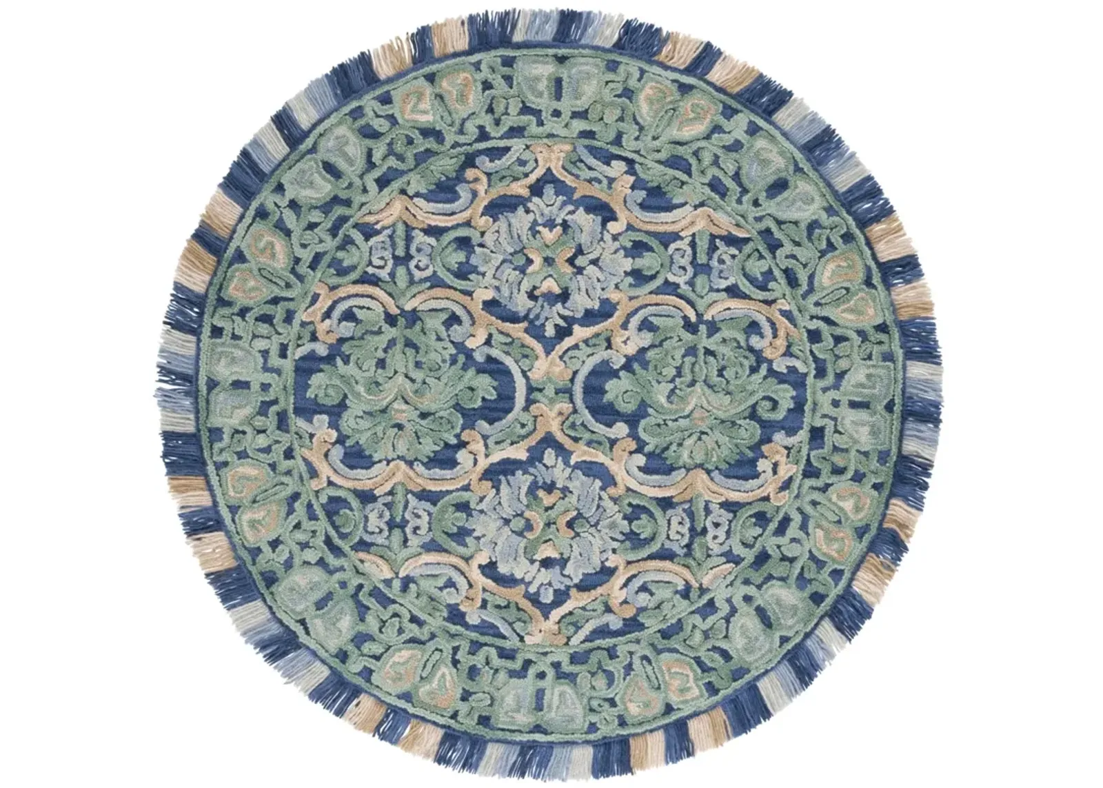 BLOSSOM 422 NAVY  10' x 10' Round Round Rug