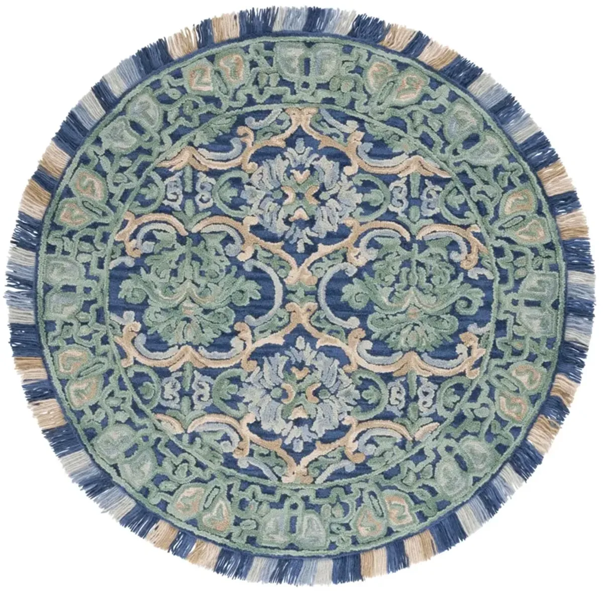 BLOSSOM 422 NAVY  10' x 10' Round Round Rug