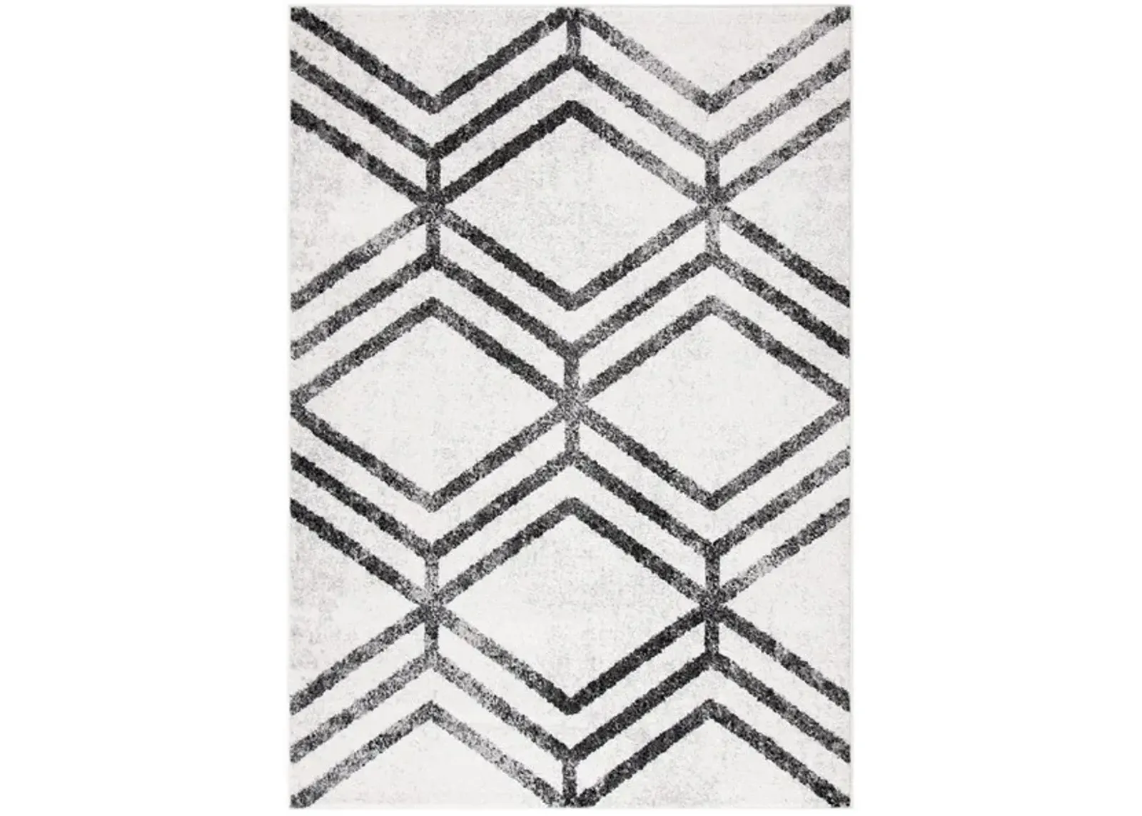 ADIRONDACK Contemporary Ivory / Charcoal 4' X 4' Square Powerloomed Rug