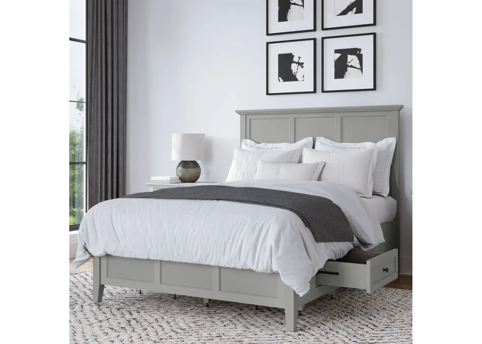 Grace Four Drawer King-size Platform Storage Bed in  Elephant Grey