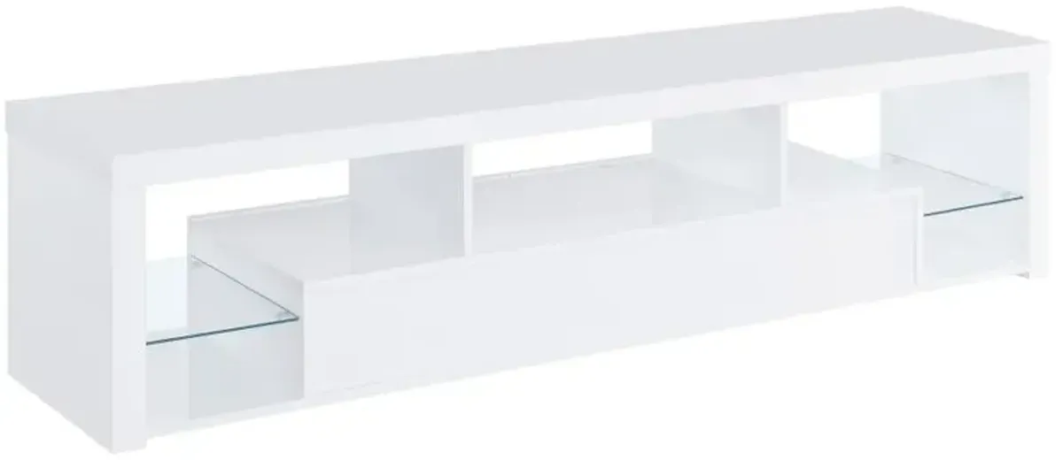 Jude 2-drawer 71" TV Stand With Shelving White High Gloss