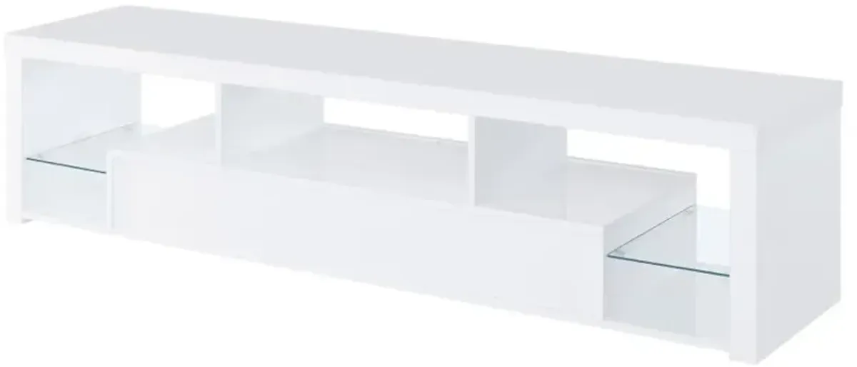 Jude 2-drawer 71" TV Stand With Shelving White High Gloss