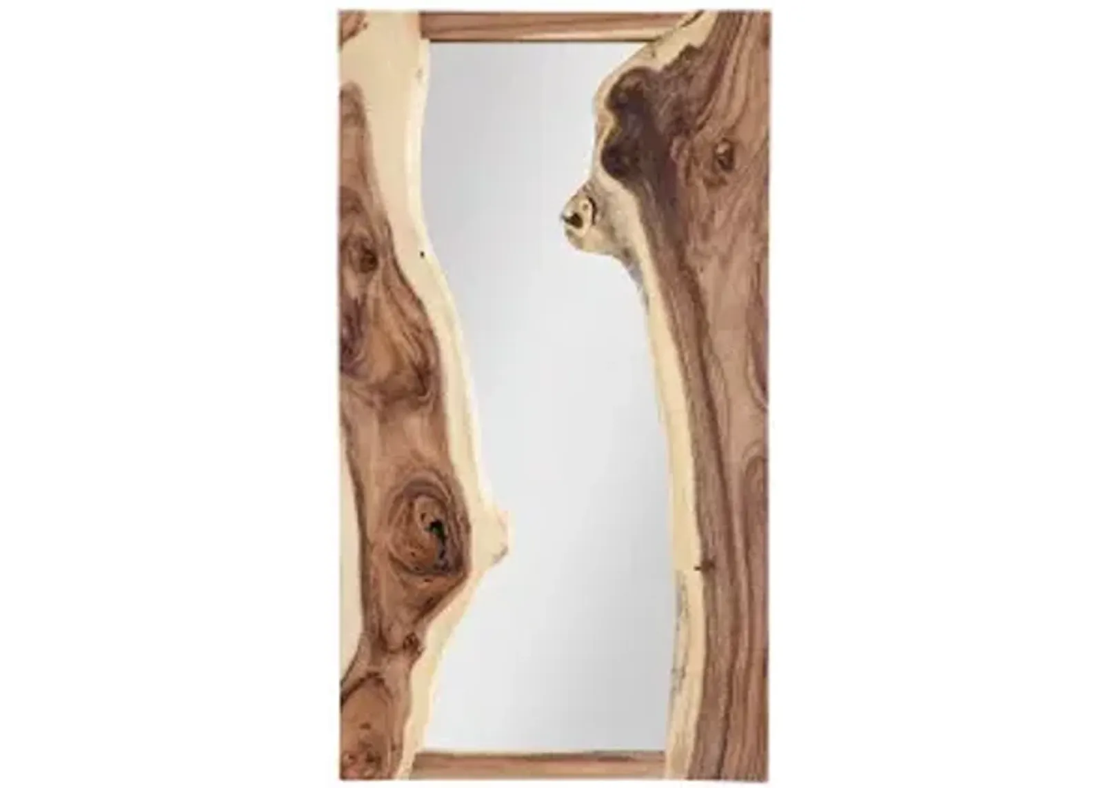 river mirror, chamcha wood, natural