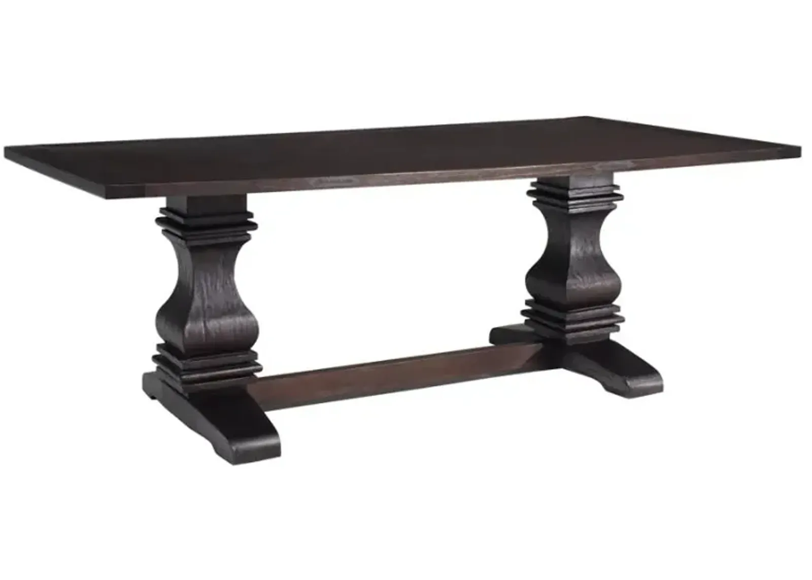 Parkins Double Pedestals Dining Table Rustic Espresso