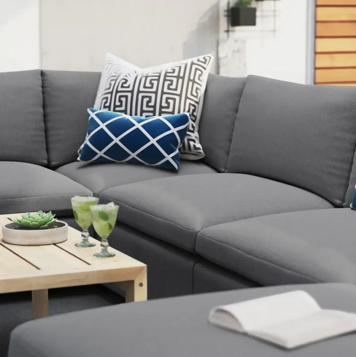 Commix 7-Piece Sunbrella� Outdoor Patio Sectional Sofa