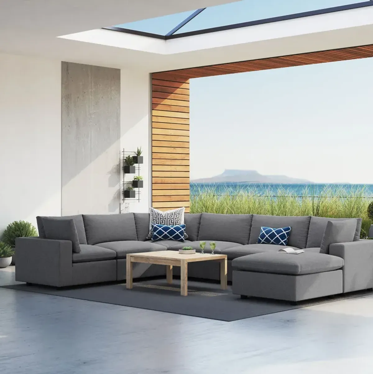 Commix 7-Piece Sunbrella� Outdoor Patio Sectional Sofa