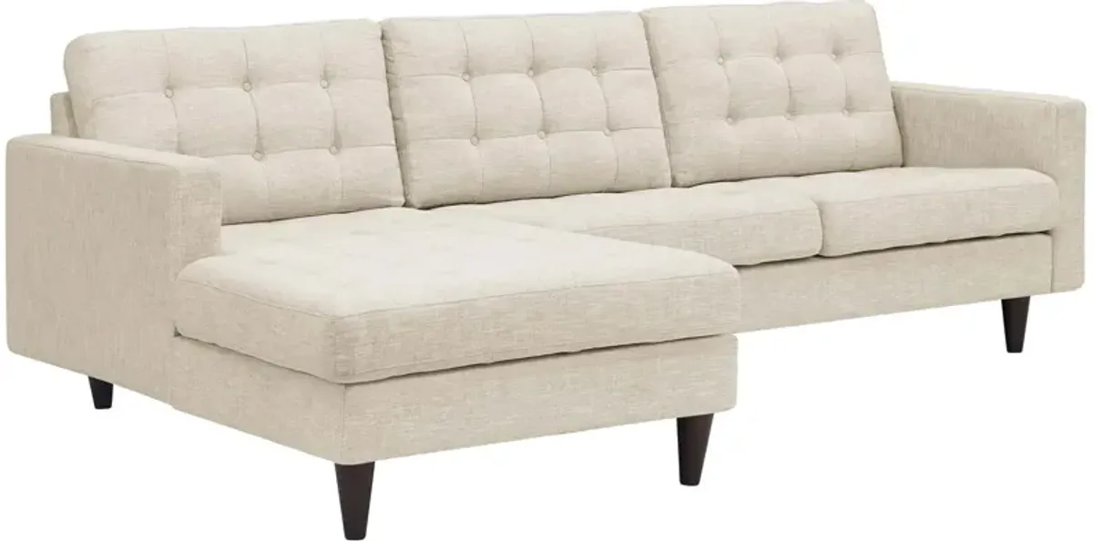 Empress Left-Facing Upholstered Fabric Sectional Sofa