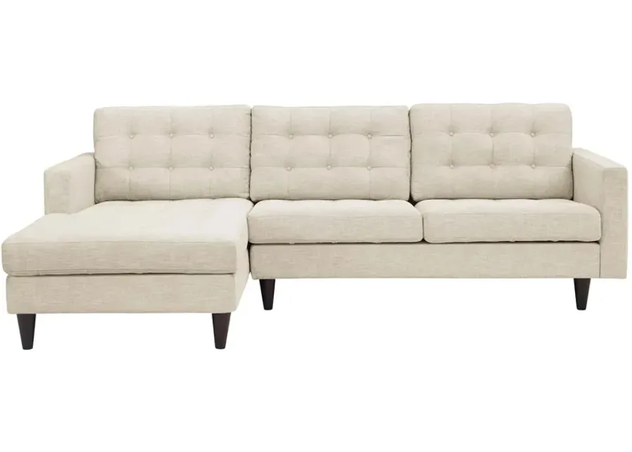 Empress Left-Facing Upholstered Fabric Sectional Sofa