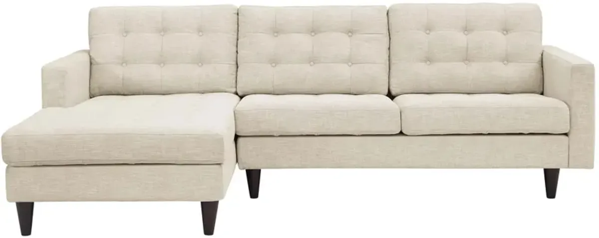 Empress Left-Facing Upholstered Fabric Sectional Sofa