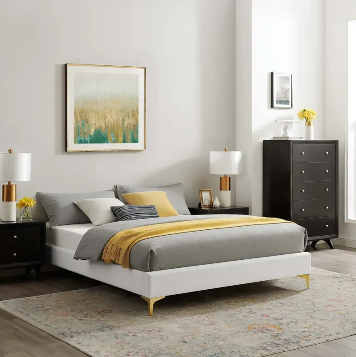 Sutton Full Performance Velvet Bed Frame