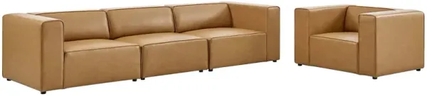 Mingle Vegan Leather Sofa and Armchair Set