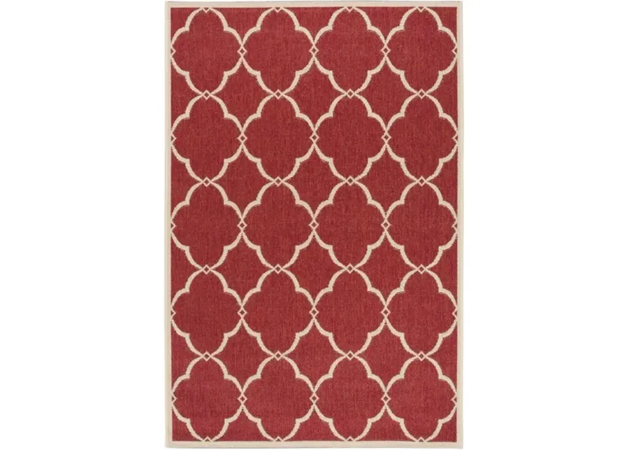 Safavieh BEACH HOUSE Collection BHS125Q-8 Red / Creme 8' X 10'