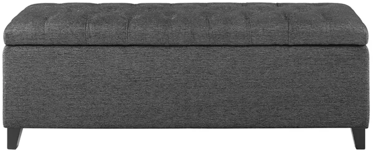 Madison Park Shandra Charcoal Tufted Top Soft Close Storage Bench