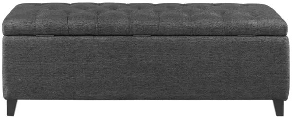 Madison Park Shandra Charcoal Tufted Top Soft Close Storage Bench