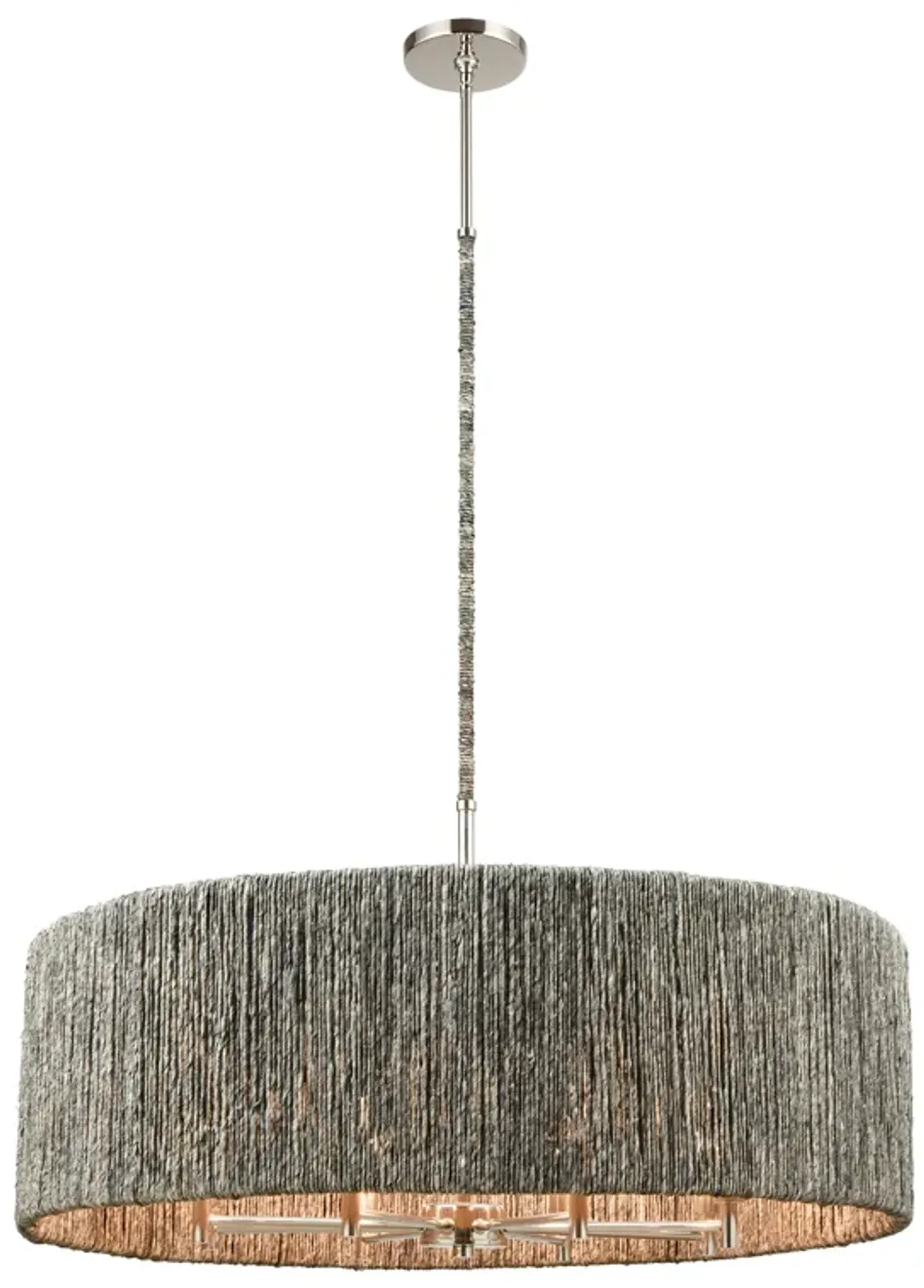 Abaca 33" Wide 8-Light Chandelier - Polished Nickel