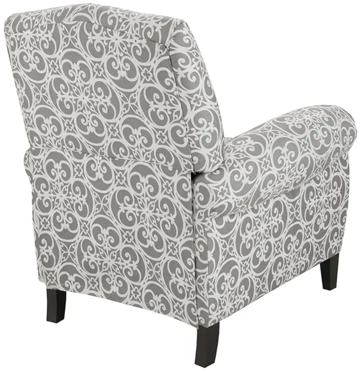 Madison Park Kirby Grey Push Back Recliner