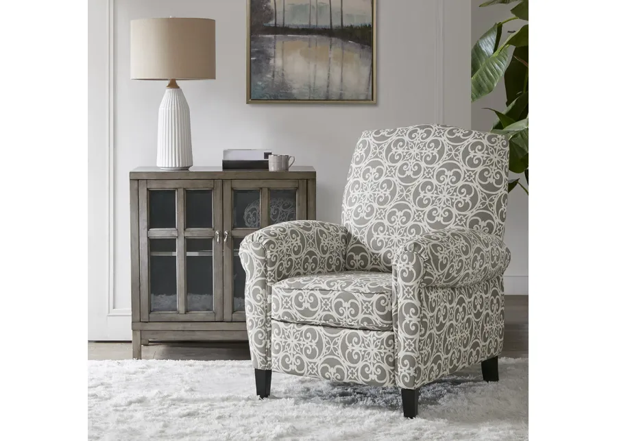 Madison Park Kirby Grey Push Back Recliner