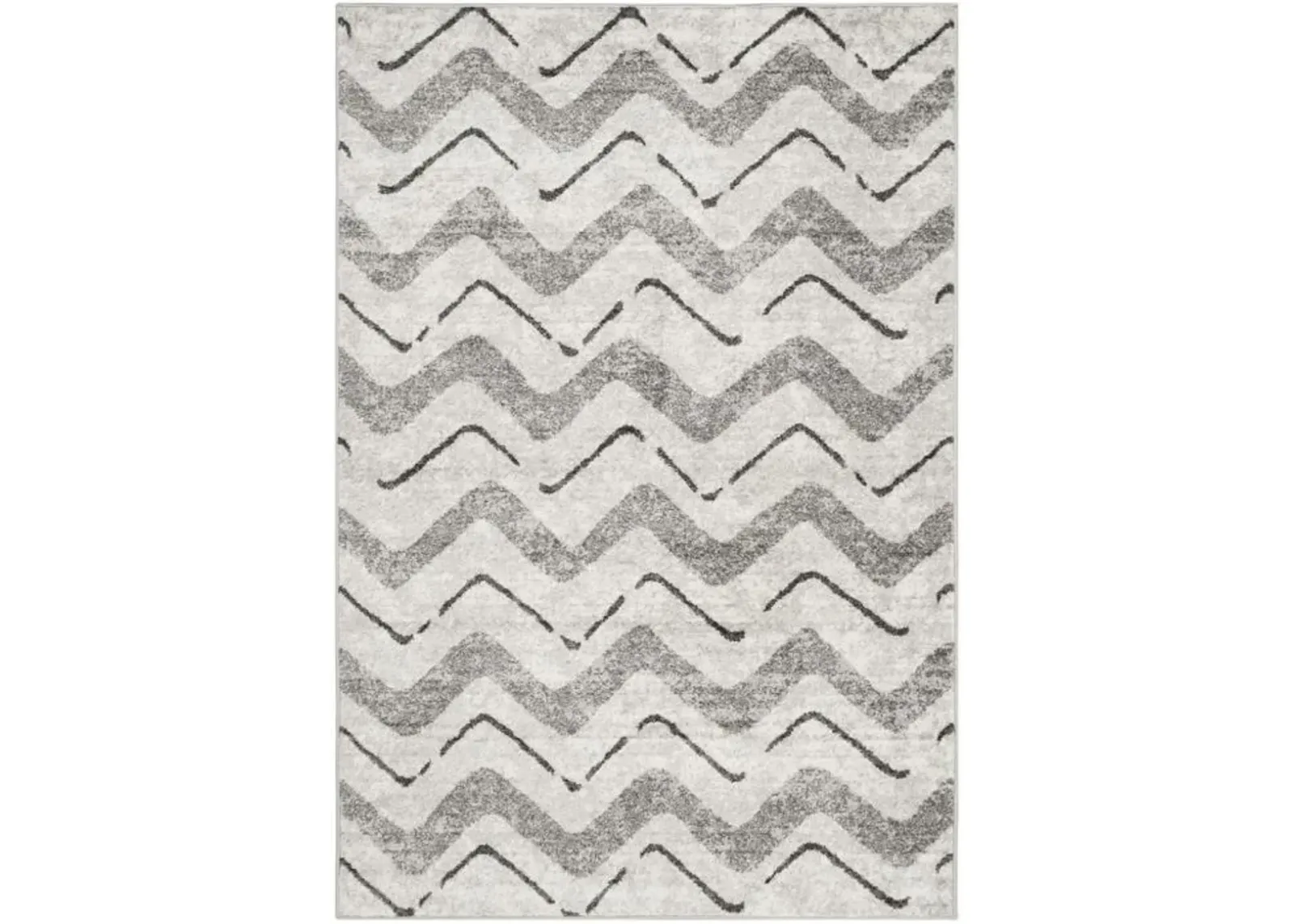 Adirondack Contemporary Silver / Charcoal 8' X 10' Powerloomed Rug