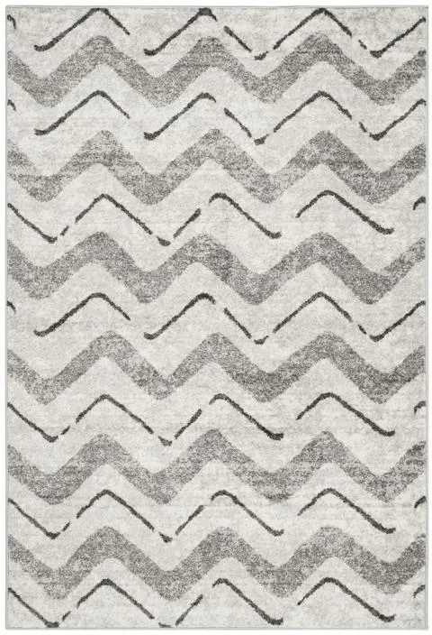 Adirondack Contemporary Silver / Charcoal 8' X 10' Powerloomed Rug