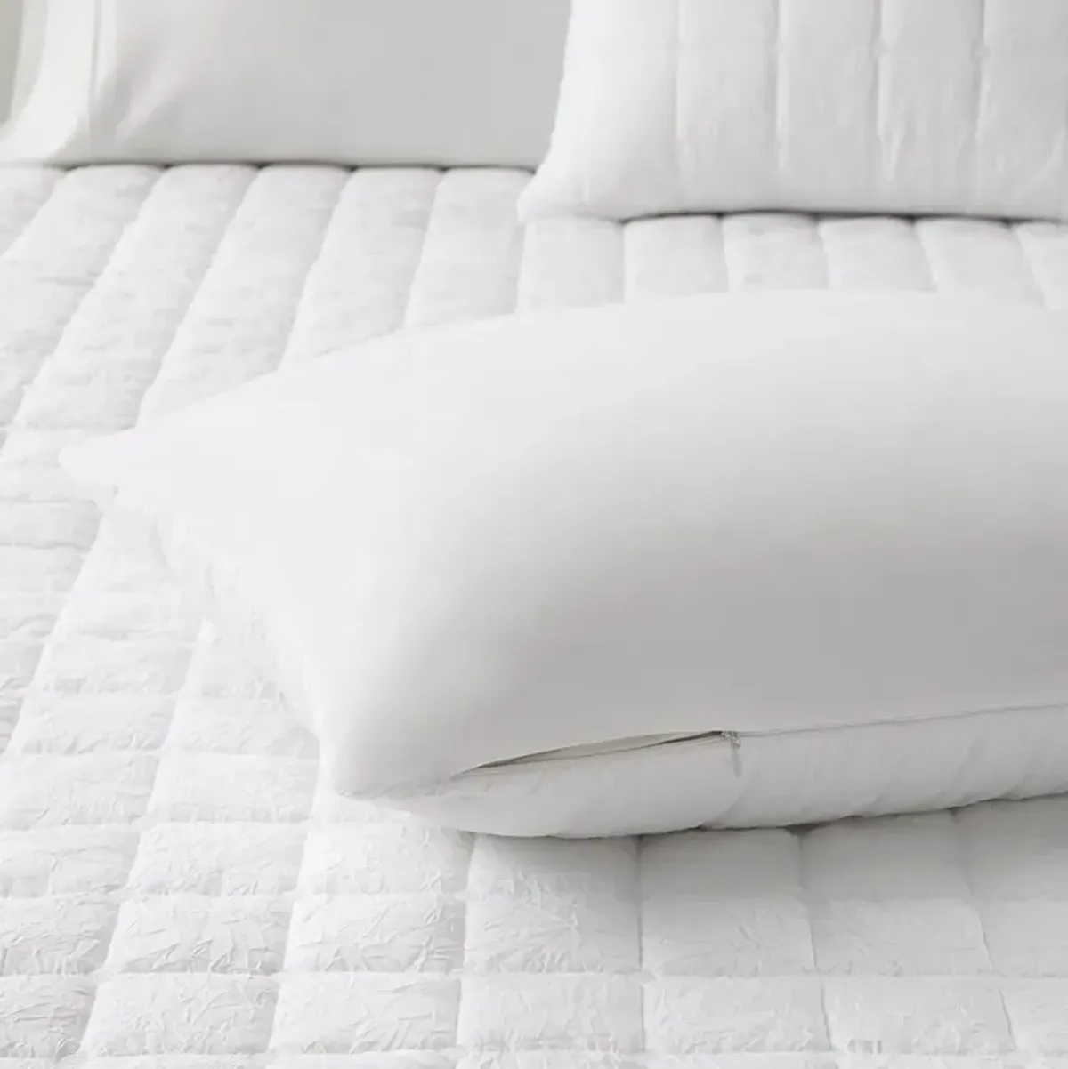 N Natori Cocoon White 3 Piece Quilt Top Duvet Cover Mini Set