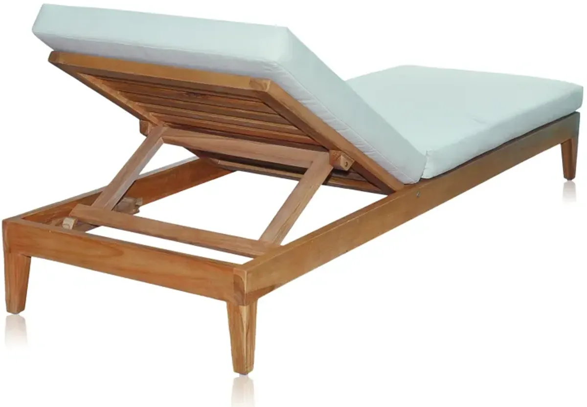 Panama Jack Bali Teak Chaise Lounge with Cushion