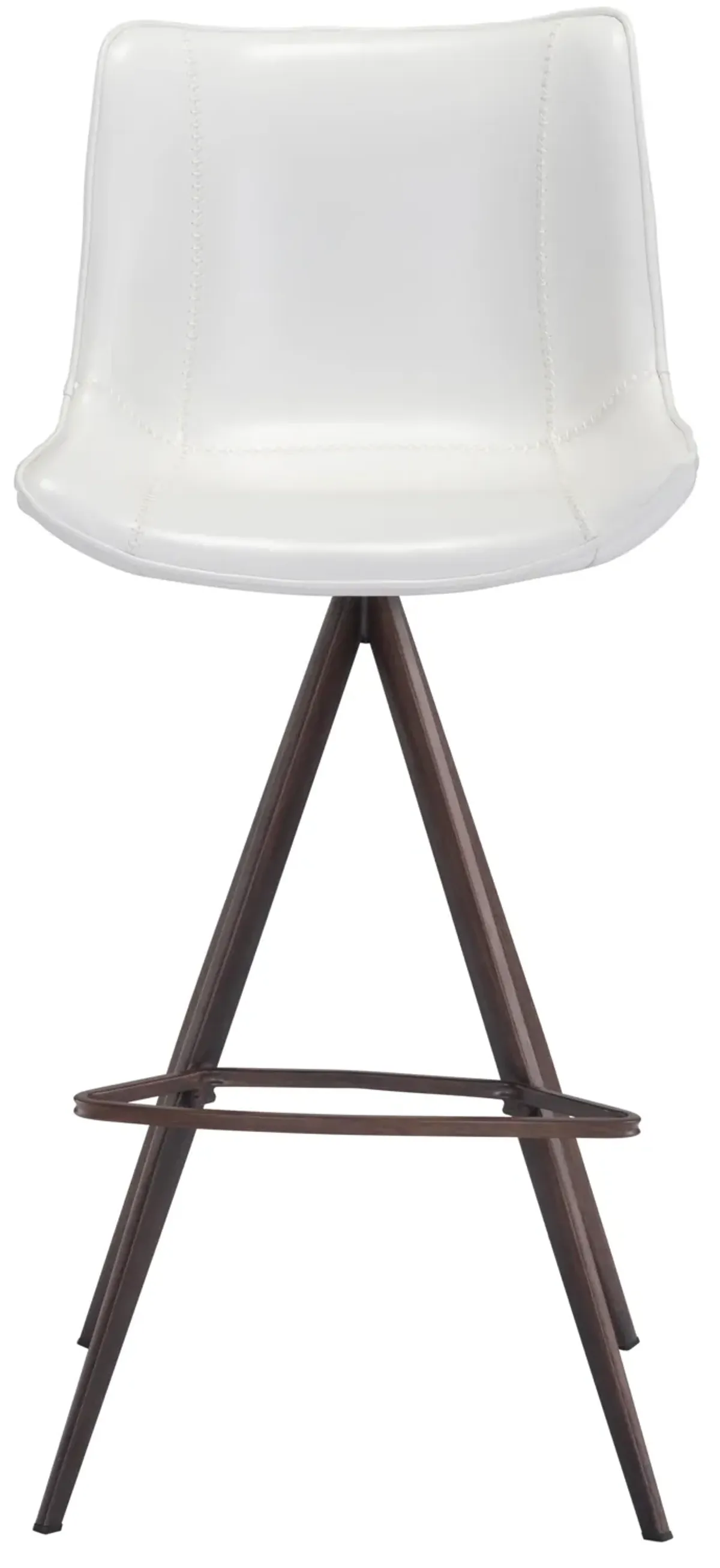 Aki Barstool (Set of 2) White & Walnut