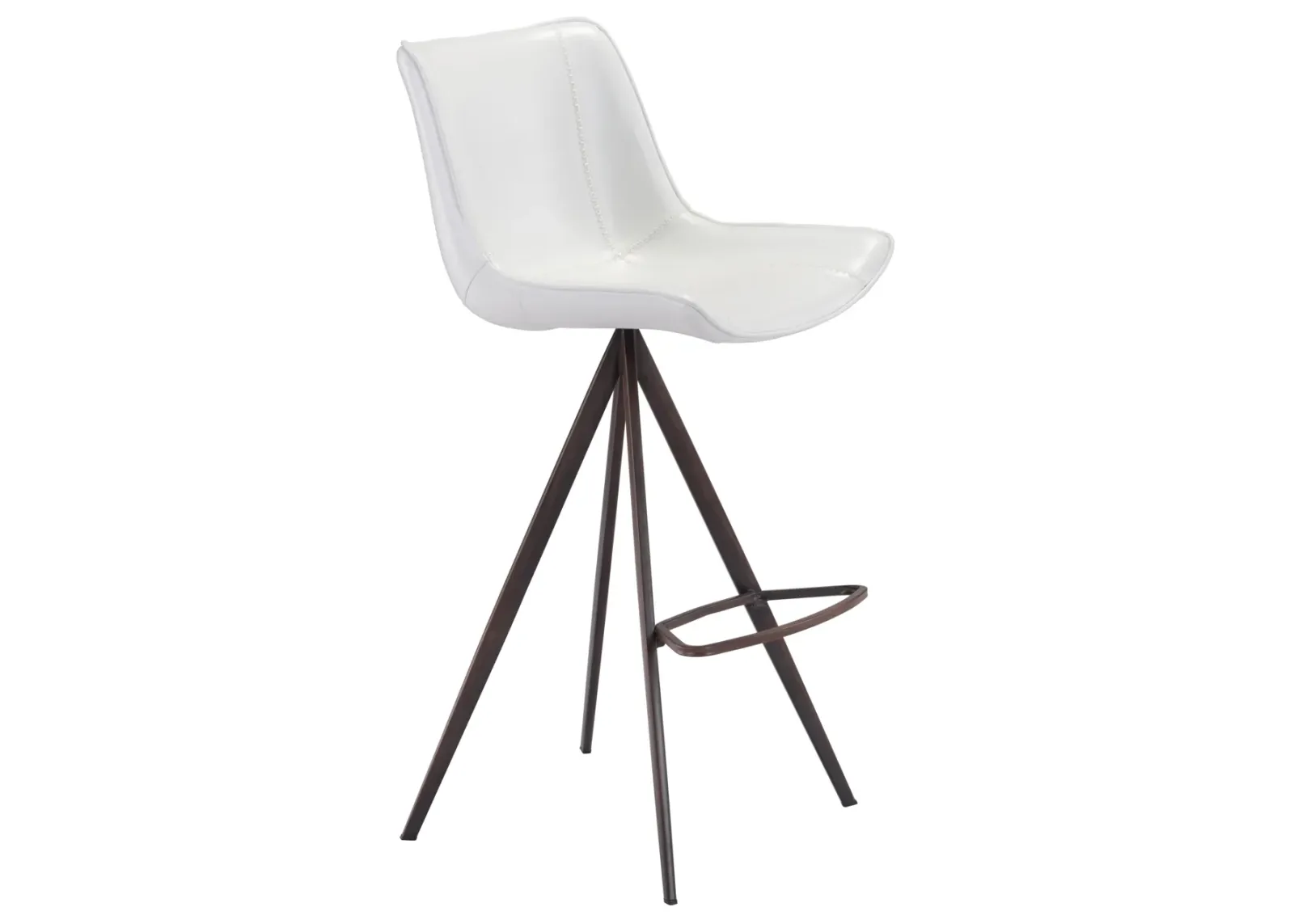 Aki Barstool (Set of 2) White & Walnut