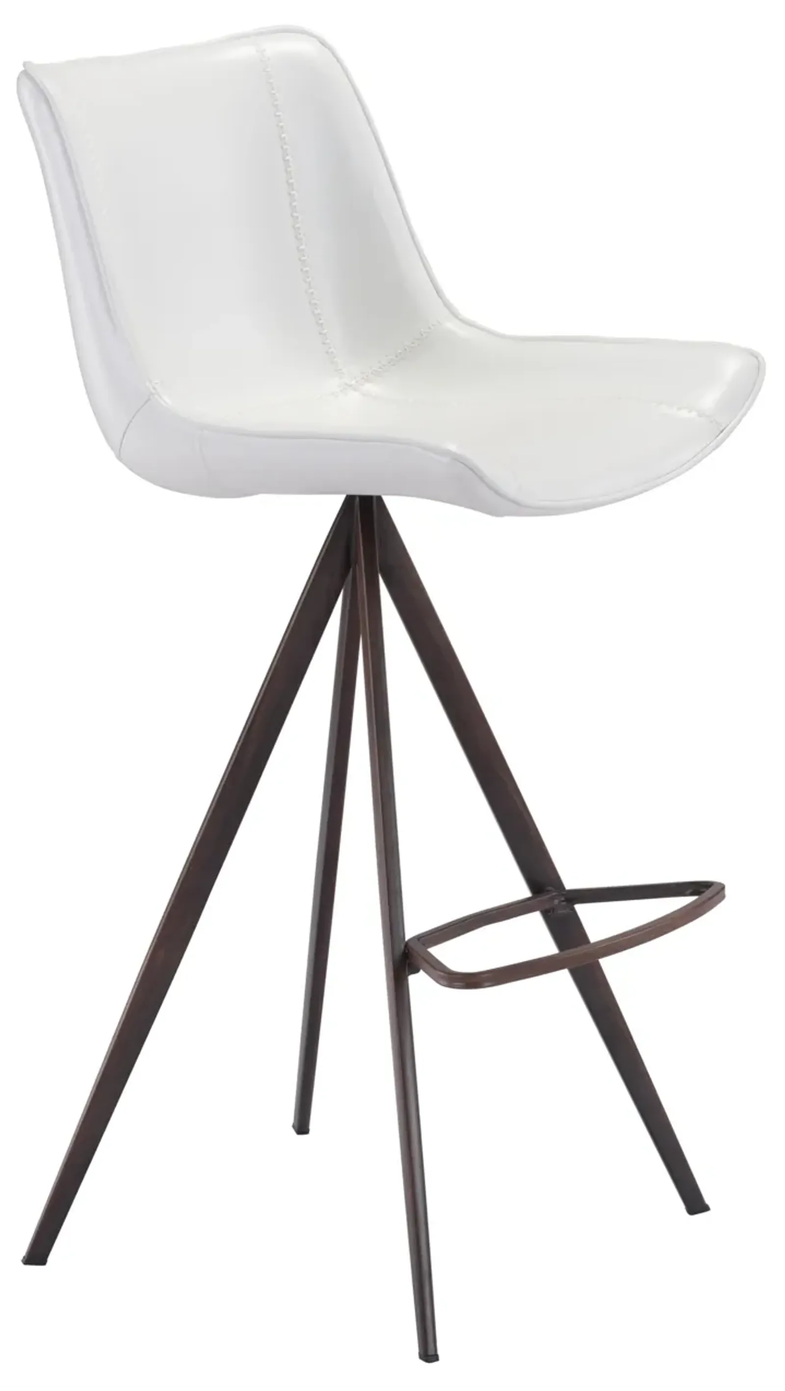 Aki Barstool (Set of 2) White & Walnut