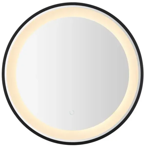 BLAKEWELL, 24 INCH, BLACK/SILVER, ALUMINUM LED MIRROR