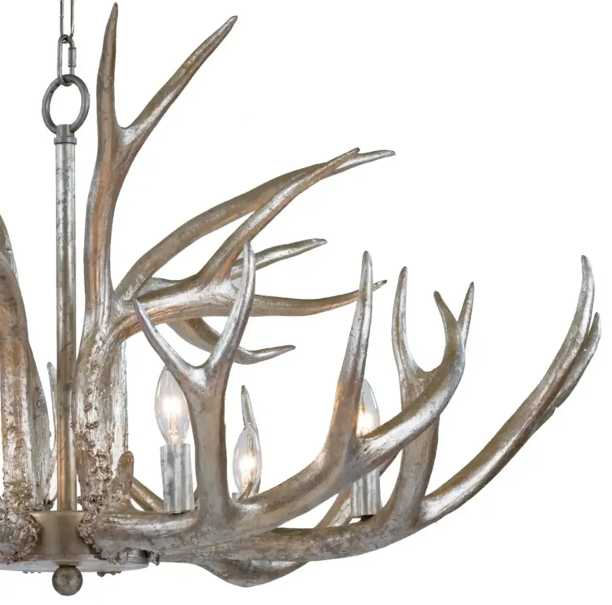 Antler Ambered Silver Leaf Chandelier