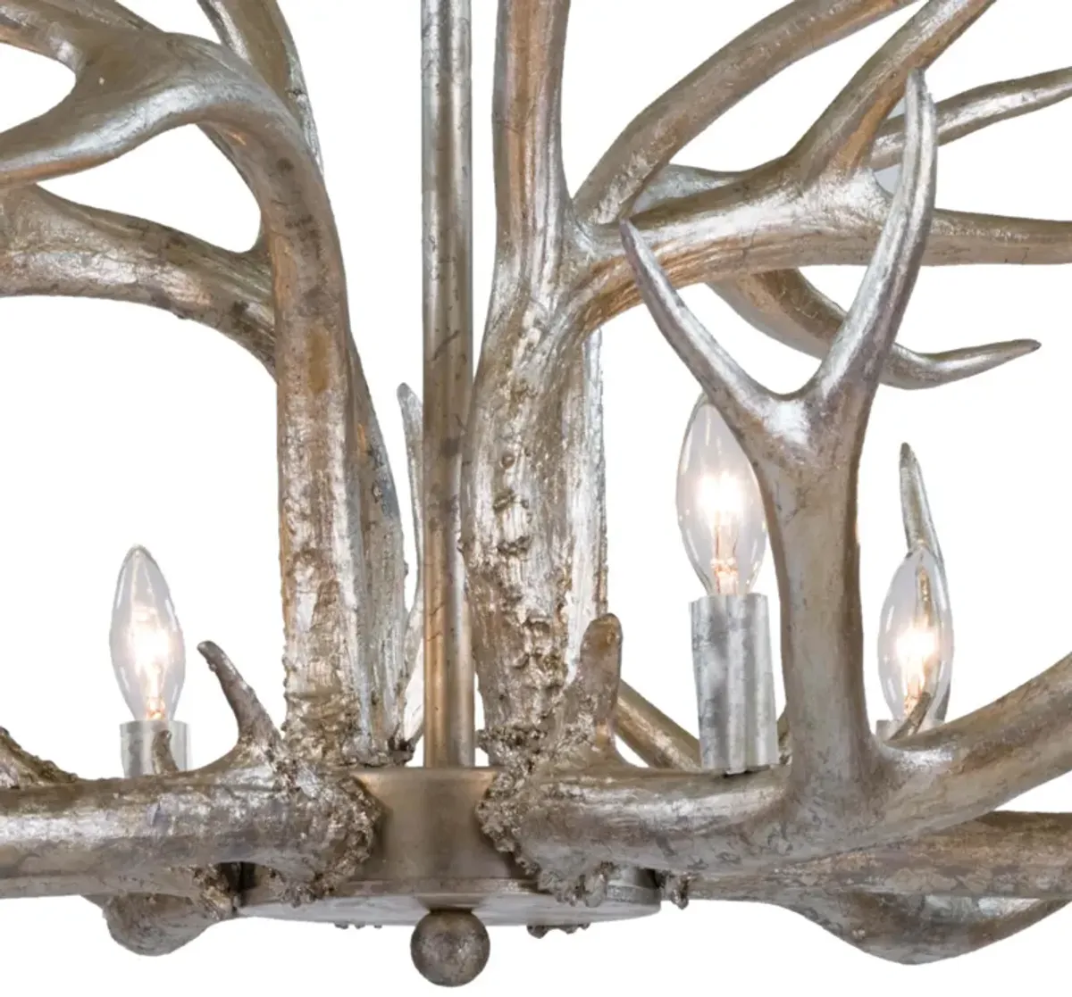 Antler Ambered Silver Leaf Chandelier