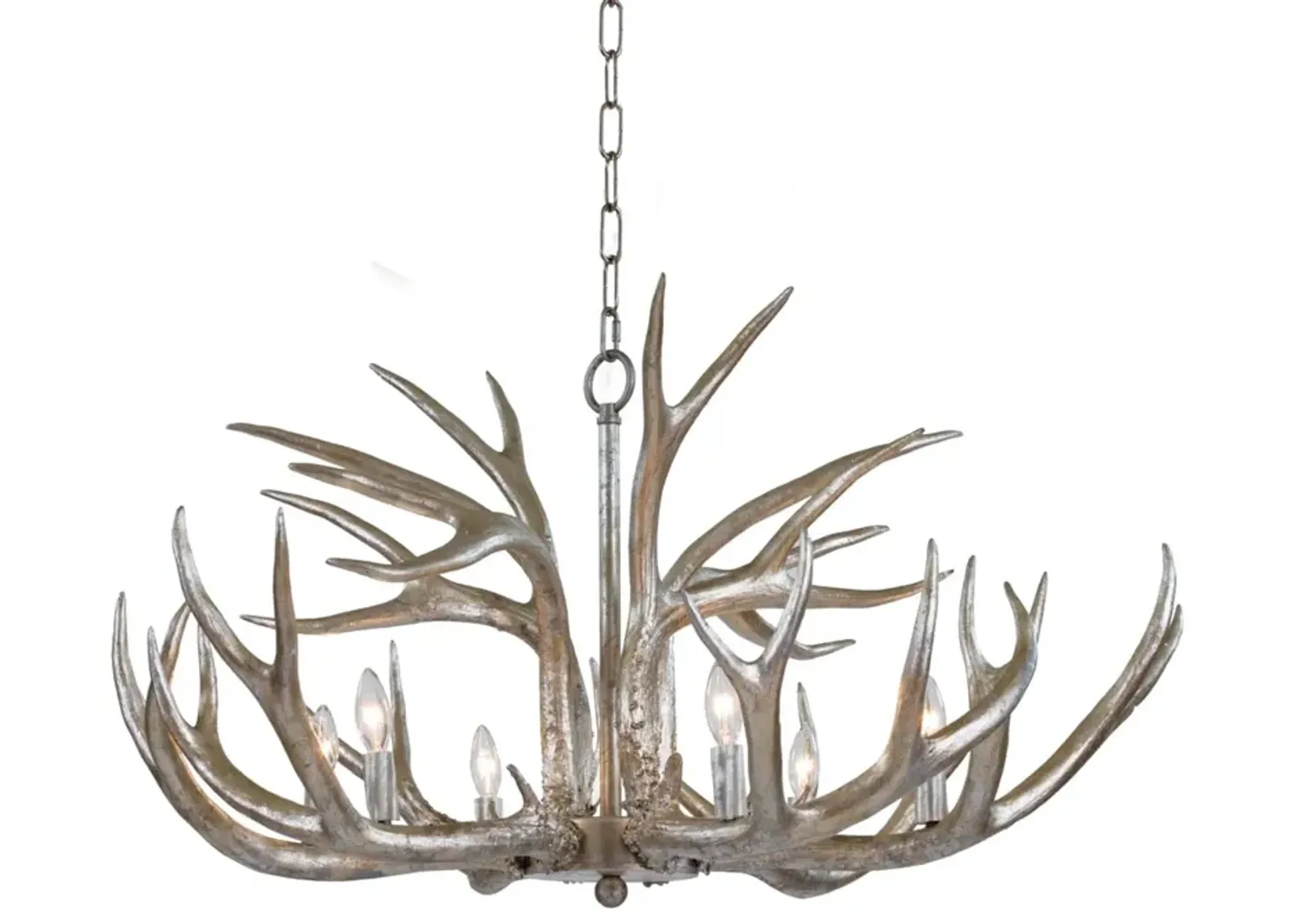 Antler Ambered Silver Leaf Chandelier