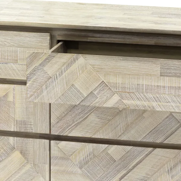 Peridot 4 Piece Queen Bedroom Set in Natural Acacia Wood