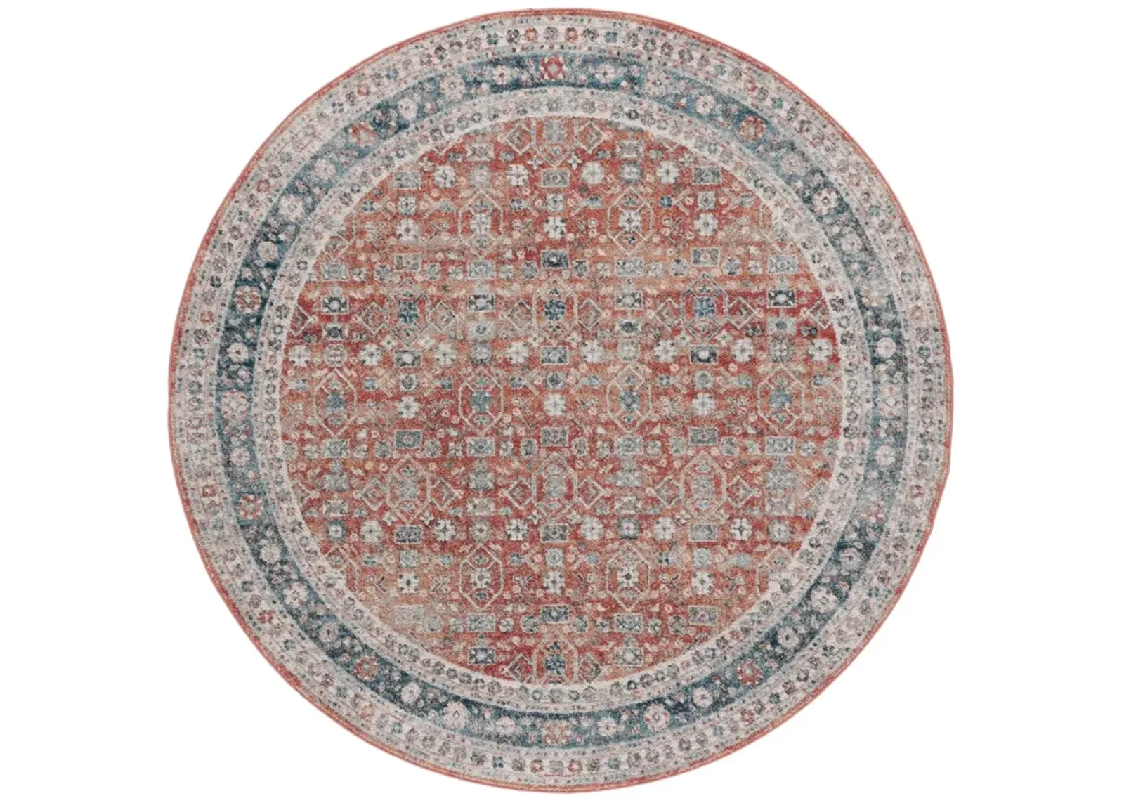 VINTAGE TABRIZ 202 RUST  6'-7' x 6'-7' Round Round Rug