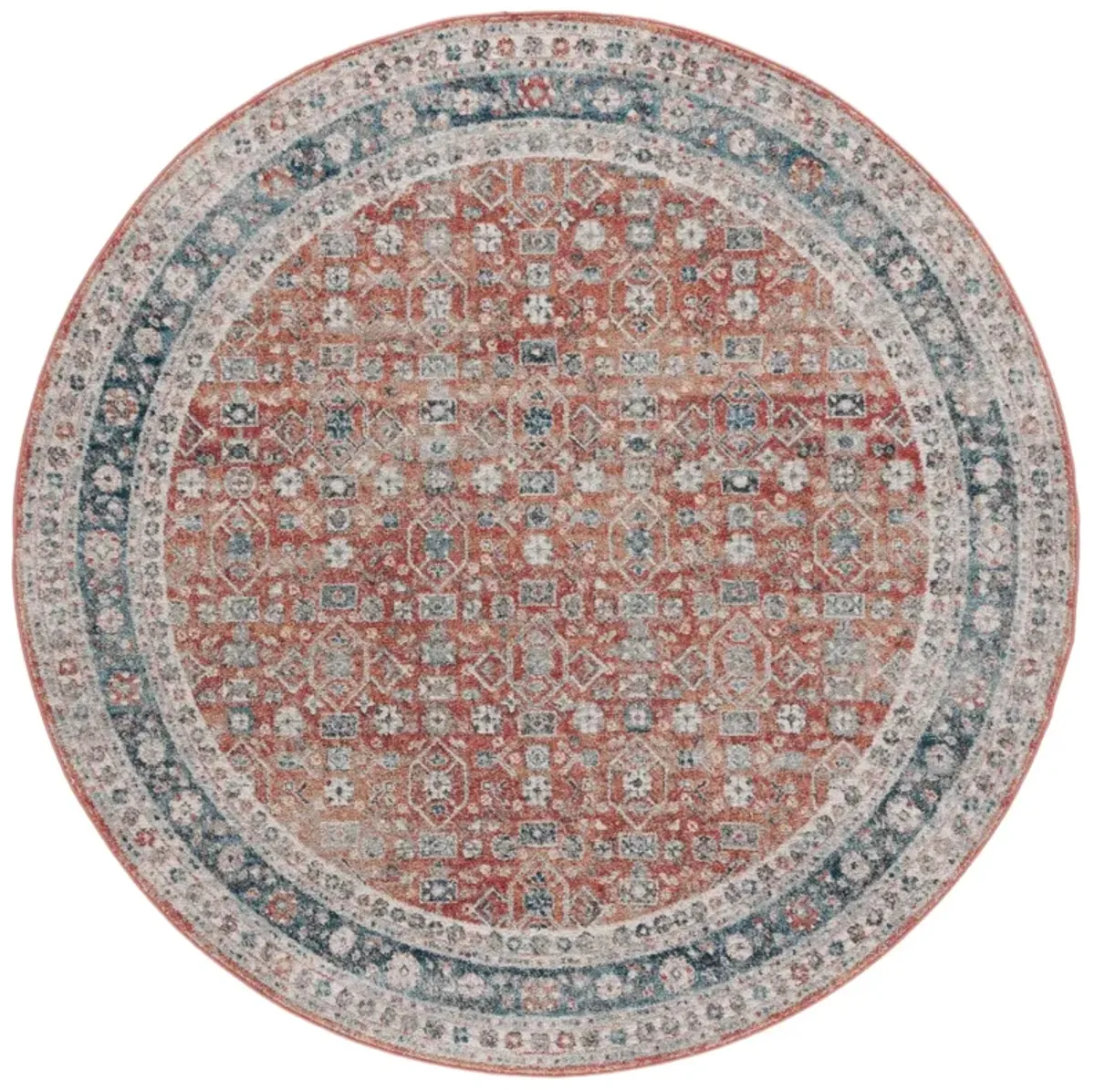 VINTAGE TABRIZ 202 RUST  6'-7' x 6'-7' Round Round Rug