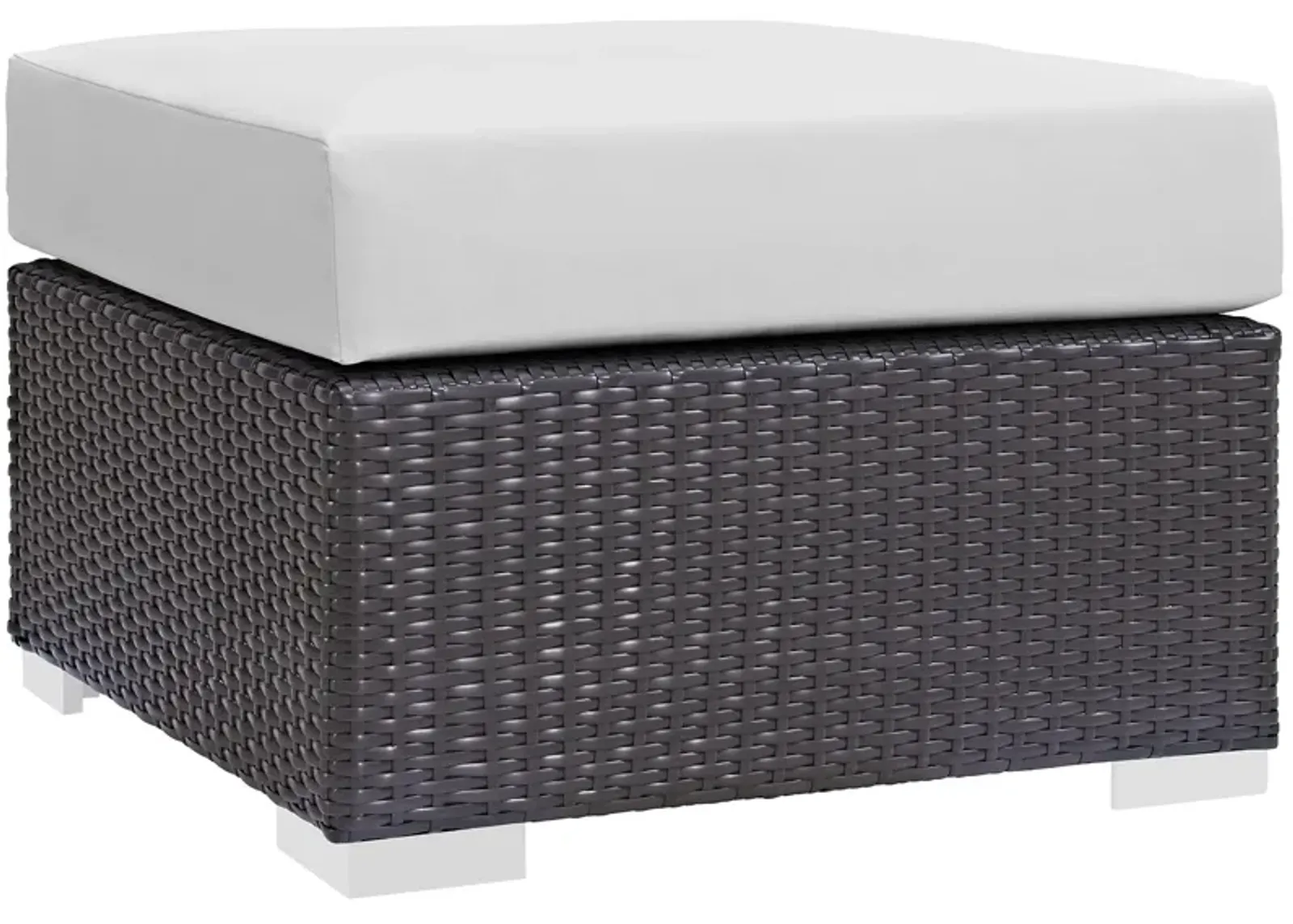 Convene Outdoor Patio Fabric Square Ottoman