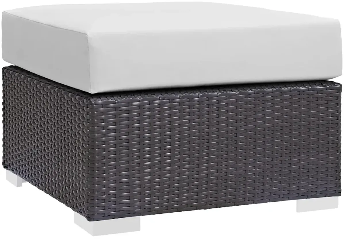 Convene Outdoor Patio Fabric Square Ottoman