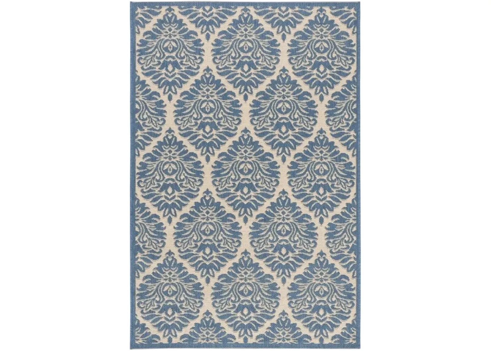 Safavieh BEACH HOUSE Collection BHS135N-5 Cream / Blue 5'-3" X 7'-6"