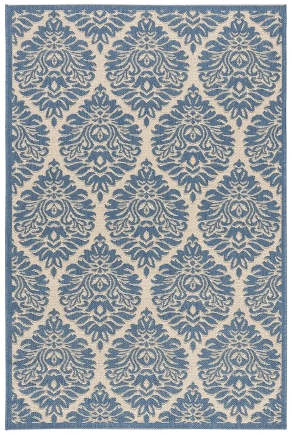 Safavieh BEACH HOUSE Collection BHS135N-5 Cream / Blue 5'-3" X 7'-6"