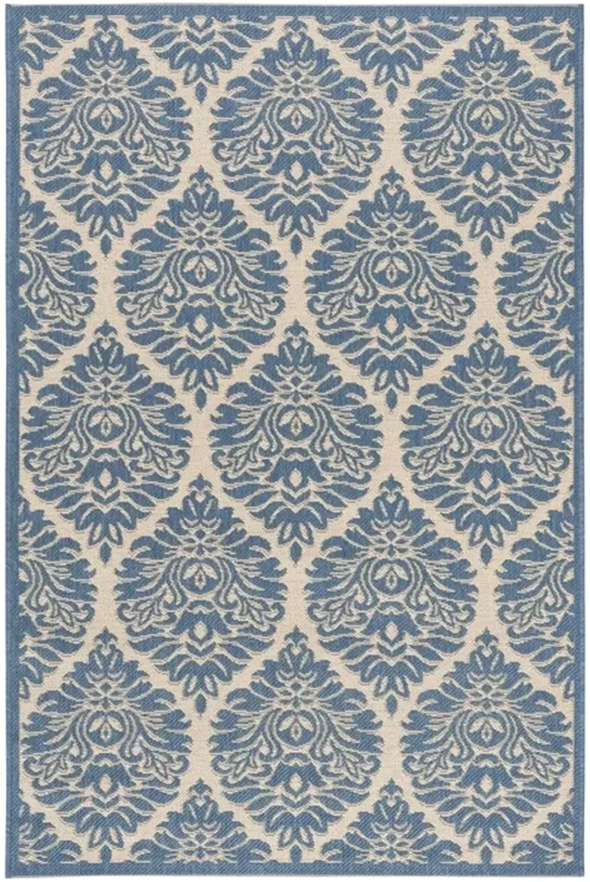 Safavieh BEACH HOUSE Collection BHS135N-5 Cream / Blue 5'-3" X 7'-6"