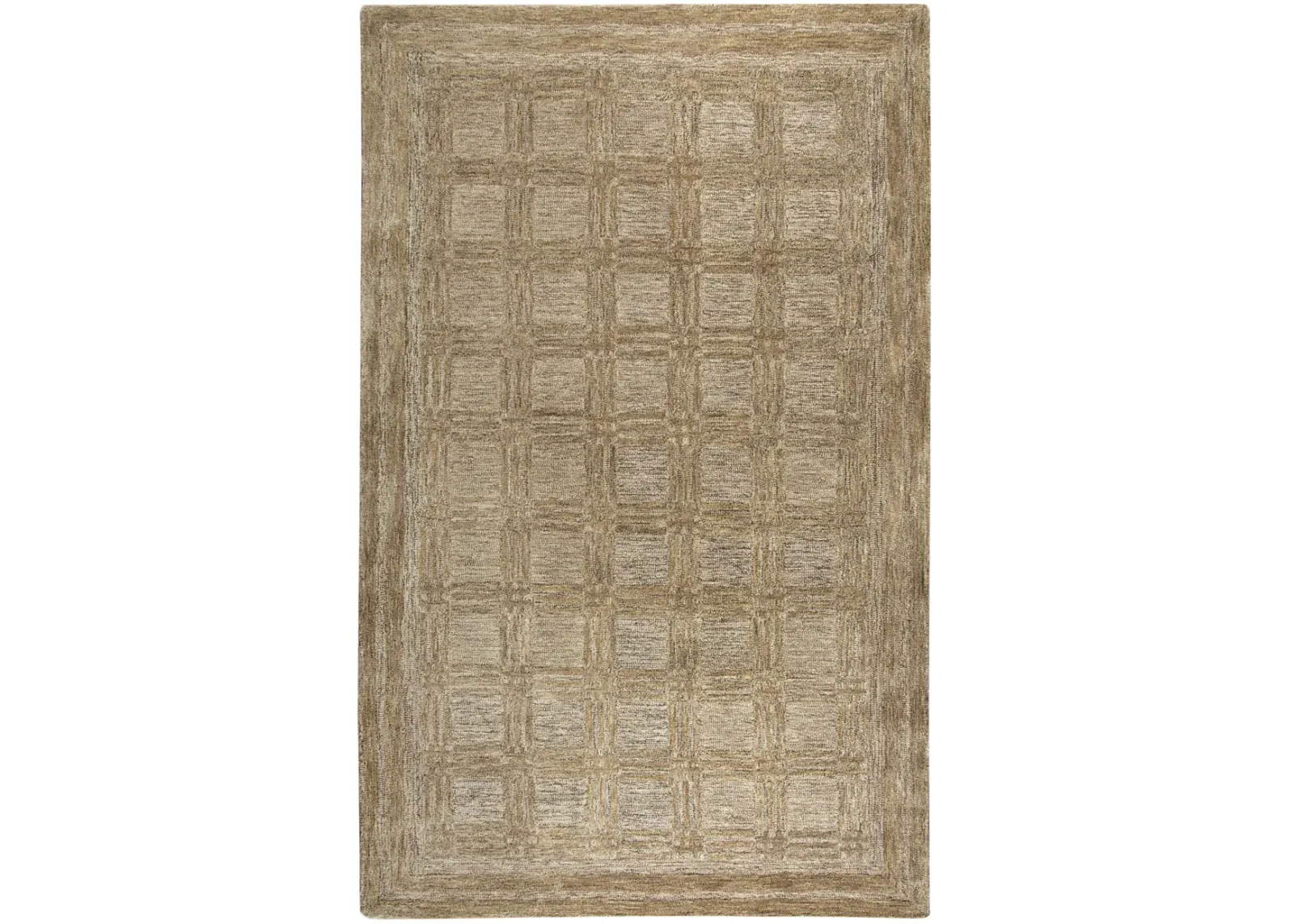 Fifth Avenue Brown Squares Wool 10' x 13' Rectangle Rug