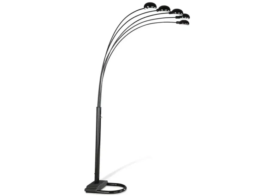 Kayd 5-light Floor Lamp Satin Black