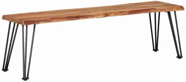Abigail Bench Natural Acacia And Matte Black