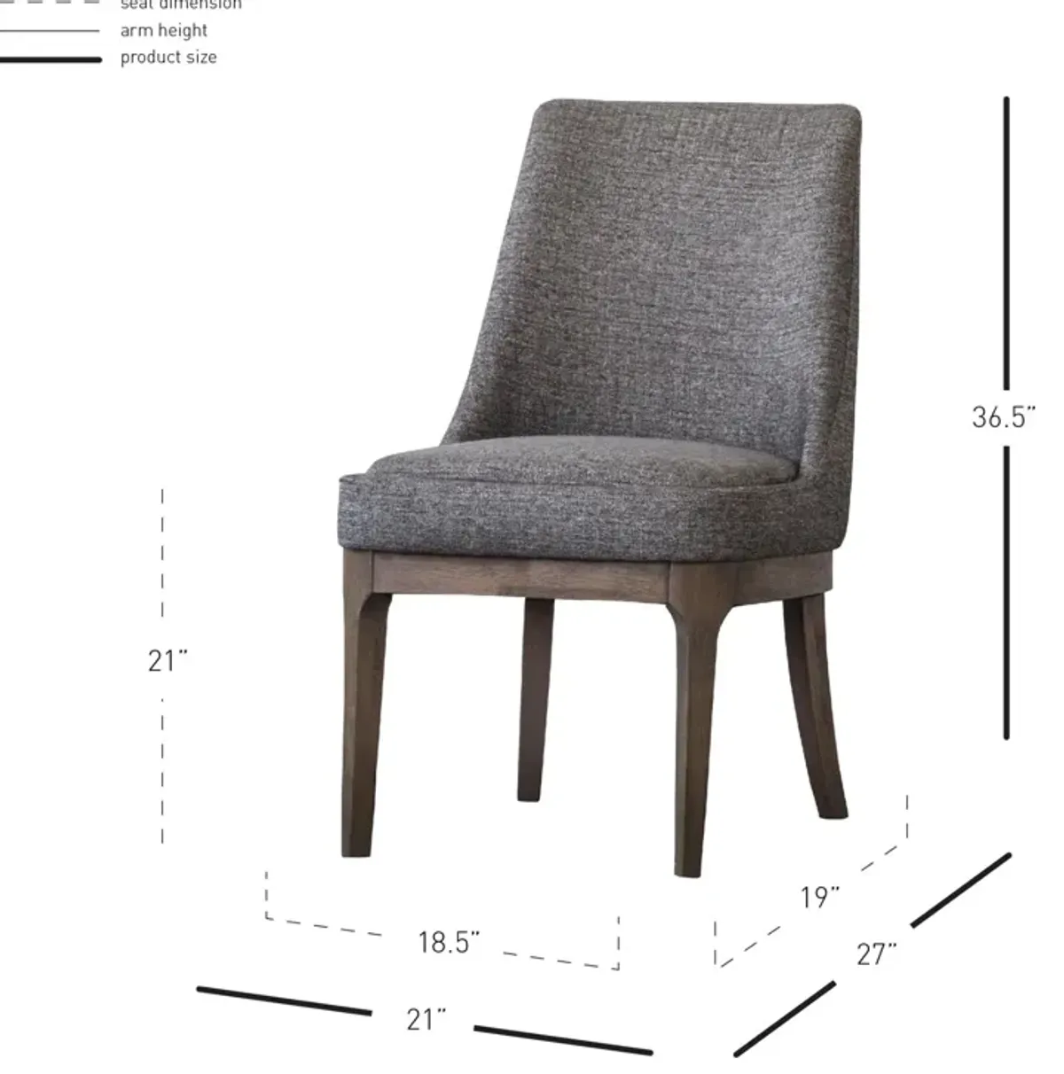 george fabric dining side chair, century gray