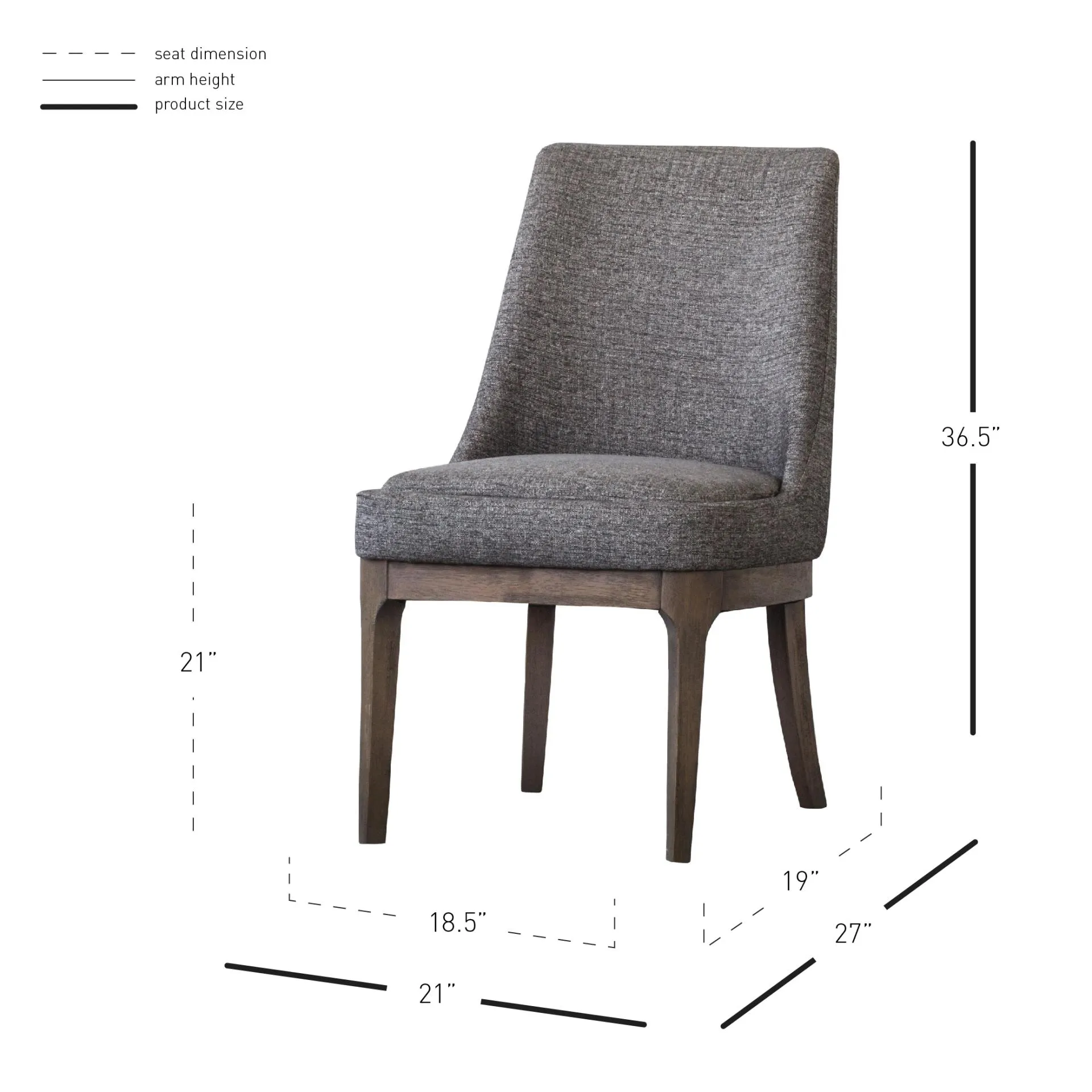 george fabric dining side chair, century gray